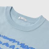 ￥Art Print Lightweight Knit「blue calligraphy1-mm2025」　Bluemarina