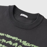 ￥Art Print Lightweight Knit「blue calligraphy1-mm2025」　Graymarina