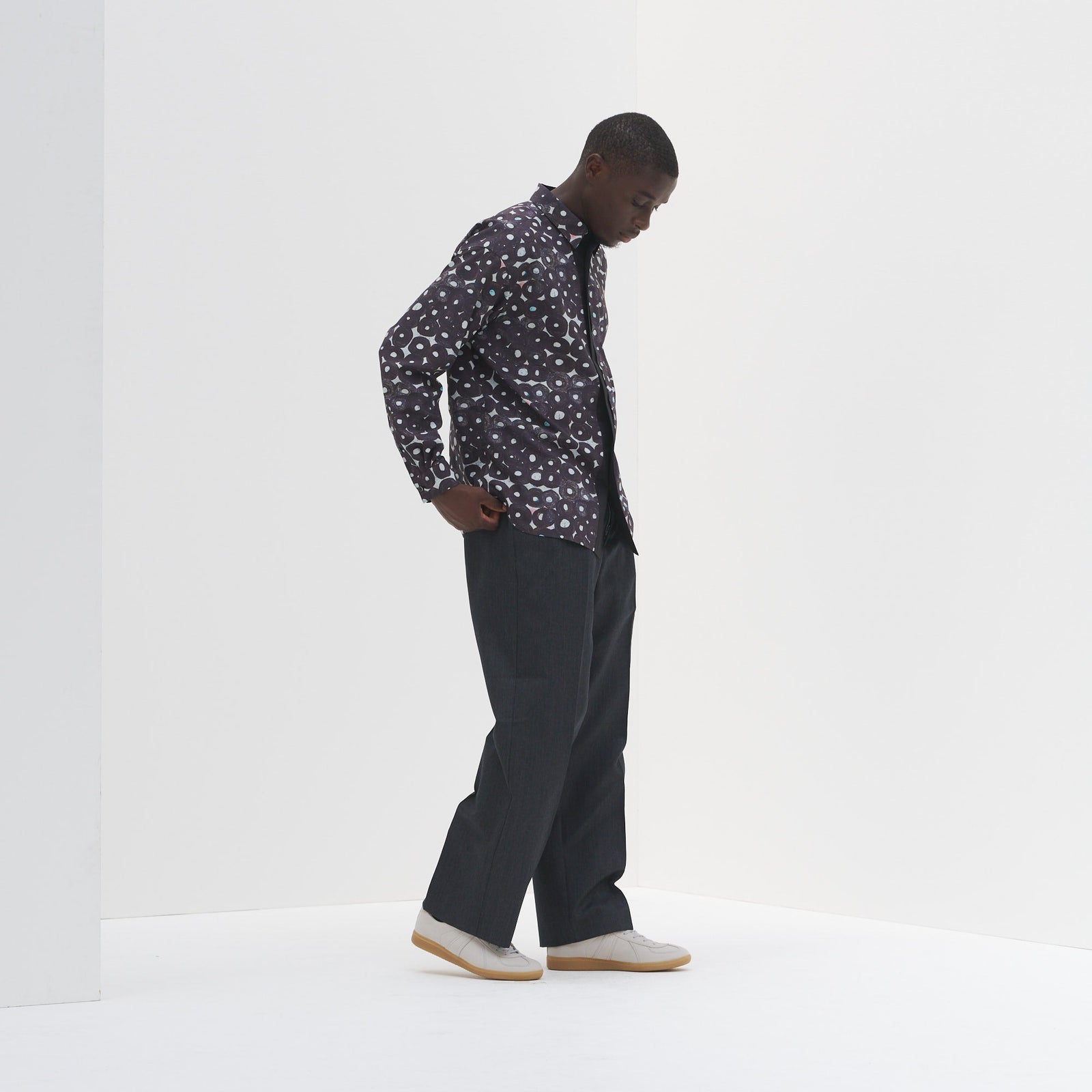 Design shirt (fly front) black B 