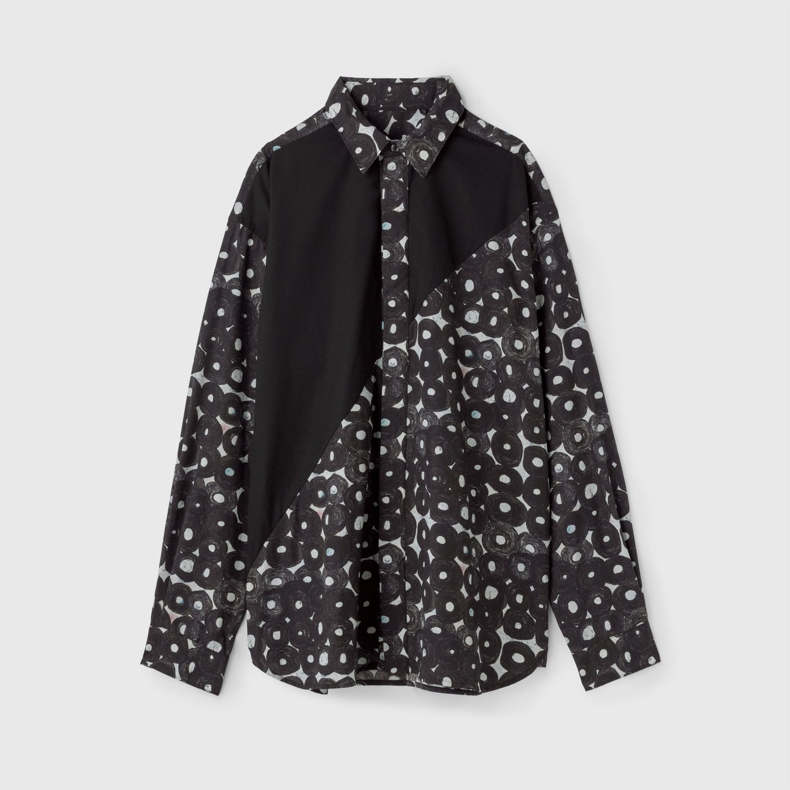 デザインシャツ（ショルダー切替）ブラックB「（無題）（丸