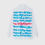 ￥レギュラーカラーシャツ「blue brush - mm2025」marina