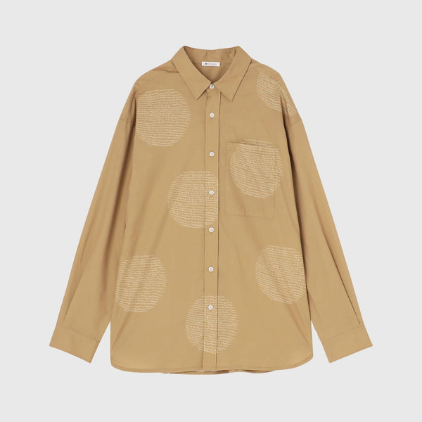 Easy-Care Art Panel Print Shirt「marina-moji003」 – HERALBONY