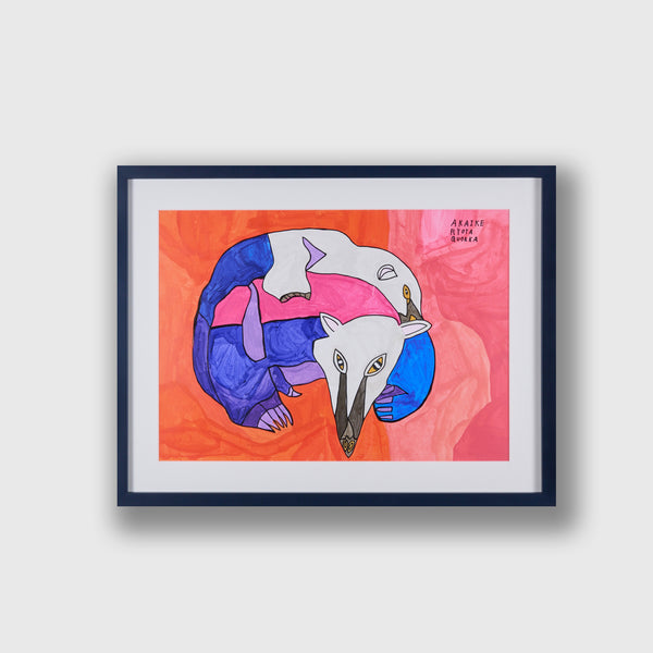 「仲良し親子のアリクイ」原画作品