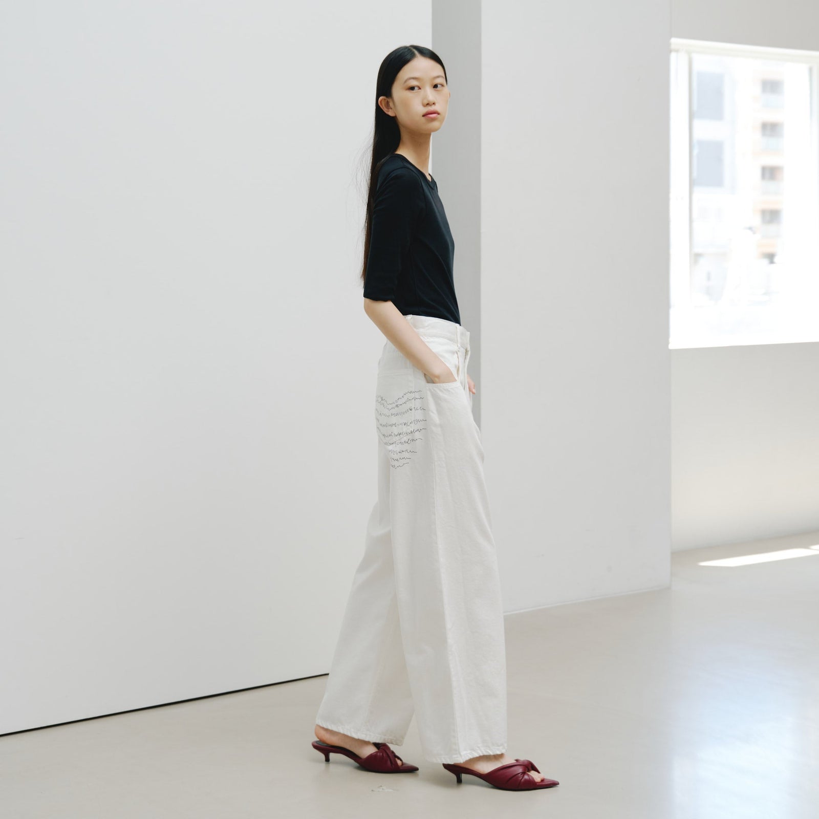 Denim pants (white) 