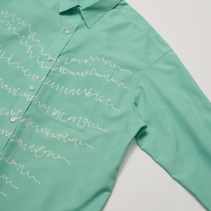 定価以下 新品 2WAY HAILEY WAVE ART SHIRT グリーン Amate会員様限定>2WAY HAILEY WAVE ART SHIRTご予約会終了間近