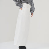 ￥デニムスカート（ホワイト）「heart - mm2024」marina