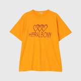 ￥【HEART】Logo T-Shirt　Horizontal Triple Heart　OrangeHERALBONY