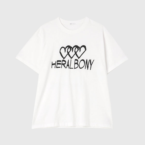 RILY ハートロゴ Tシャツ ホワイト 白 XL HEART】Logo T-Shirt Horizontal Triple Heart White – HERALBONY