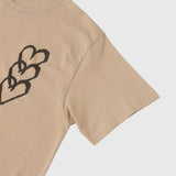 ￥【HEART】Logo T-Shirt　Vertical Triple Heart　BeigeHERALBONY