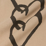 ￥【HEART】Logo T-Shirt　Vertical Triple Heart　BeigeHERALBONY