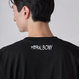 ￥【HEART】Logo T-Shirt　Vertical Triple Heart　BlackHERALBONY