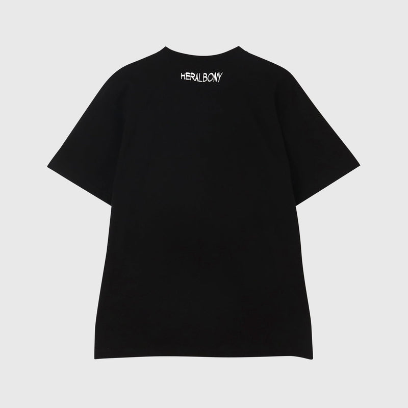 HEART】Logo T-Shirt Vertical Triple Heart Black – HERALBONY