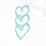 ￥【HEART】Logo T-Shirt　Vertical Triple Heart　WhiteHERALBONY