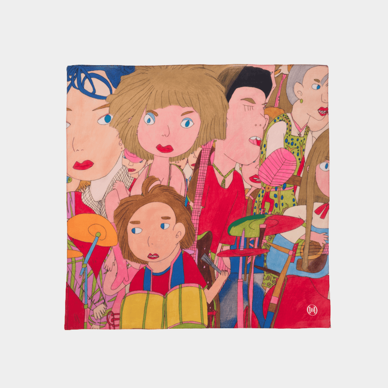 ￥ハンカチーフ「楽器」Hiroko Kawabe