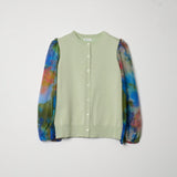 ￥袖プリントニットカーデ「桜」Momoko Eguchi