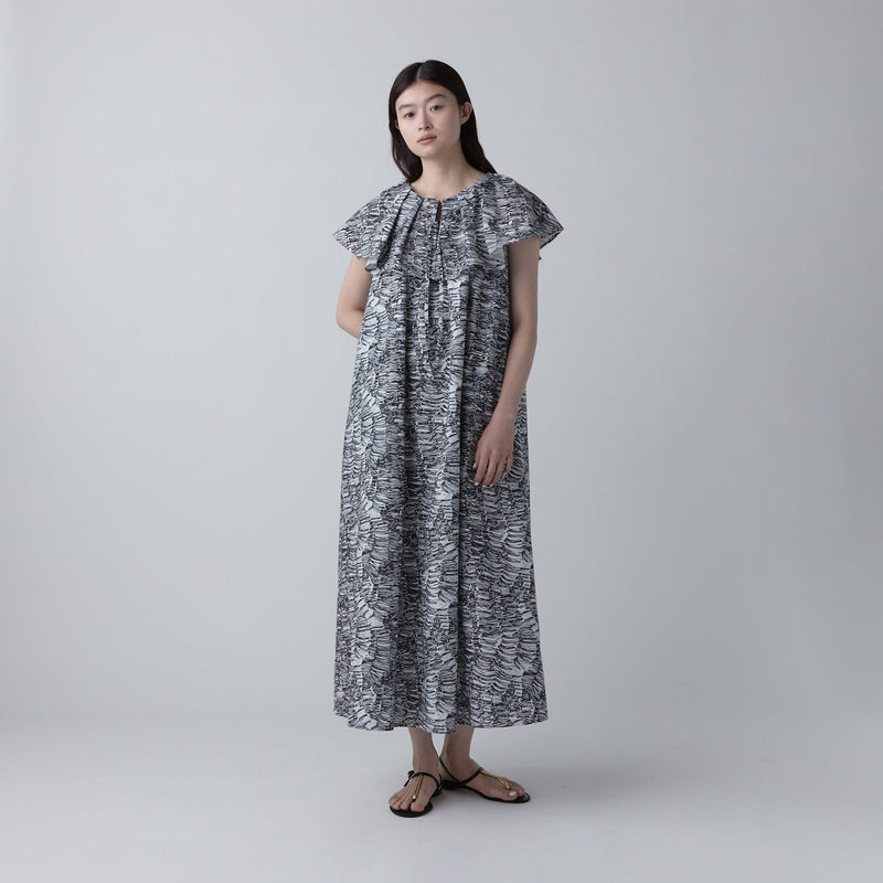 新作 HERALBONY ヘラルボニー ラッフルワンピース「焼肉」 ラッフルワンピース「焼肉」 – HERALBONY