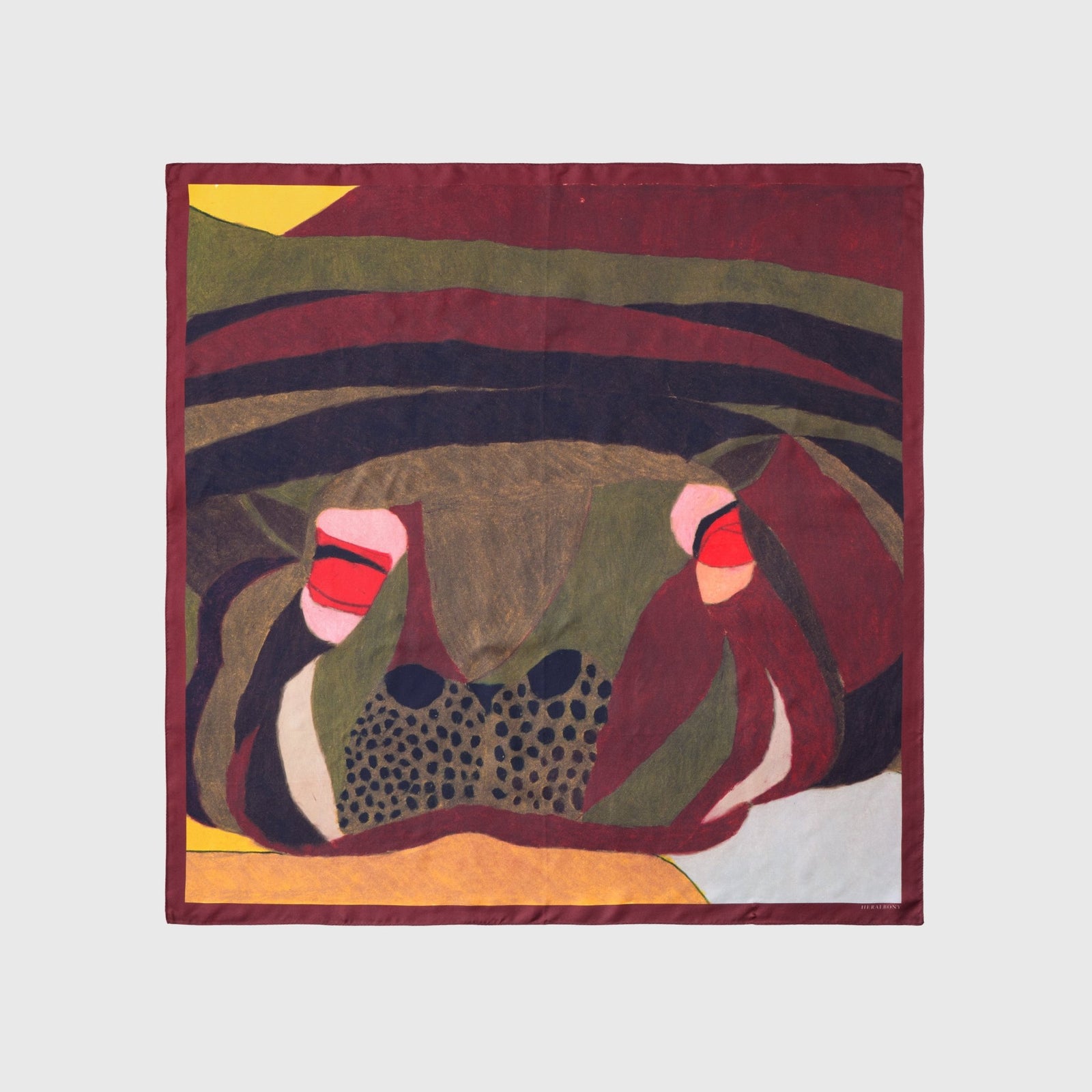 アート　シルクスカーフの額装品 シルクスカーフ「昼寝」 – HERALBONY