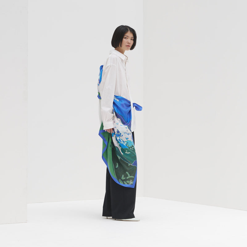 ￥シルクスカーフ「フンザのカラコラムの連峰」Yasuhiro Kobayashi
