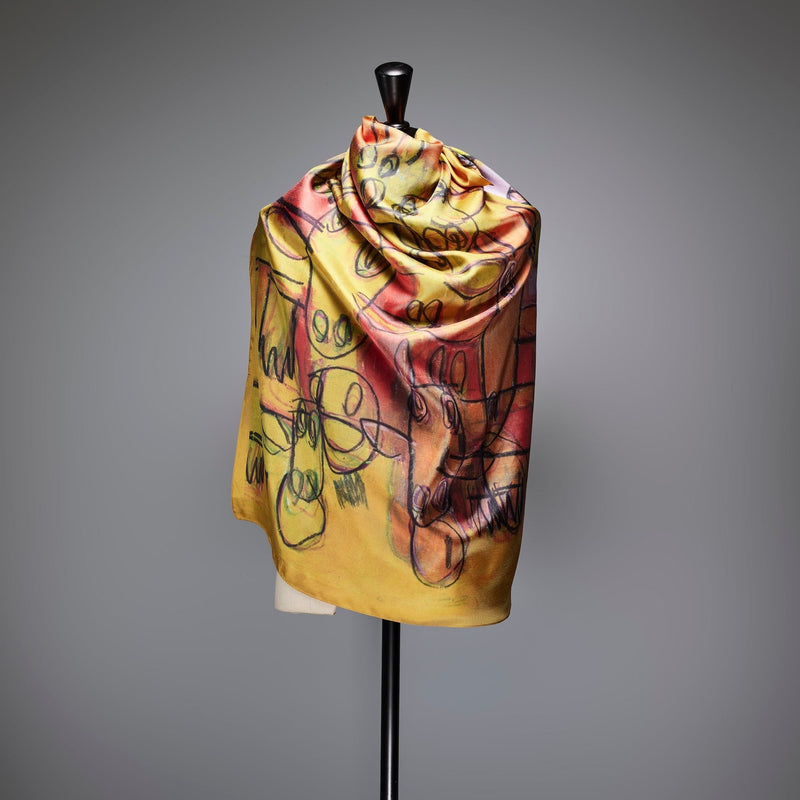 ￥シルクスカーフ「うし」Kiyomi Hoshi