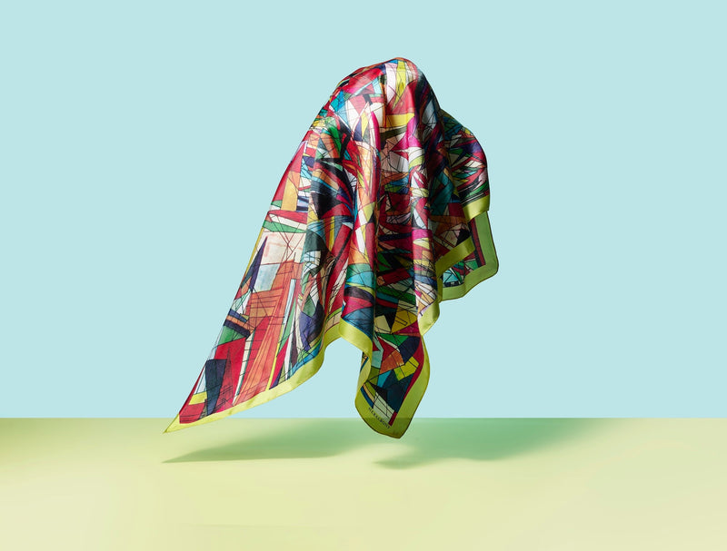 新品　ヘラルボニー　シルクスカーフ「おりがみ」 Pre-order item | Arrives early December] Silk scarf 