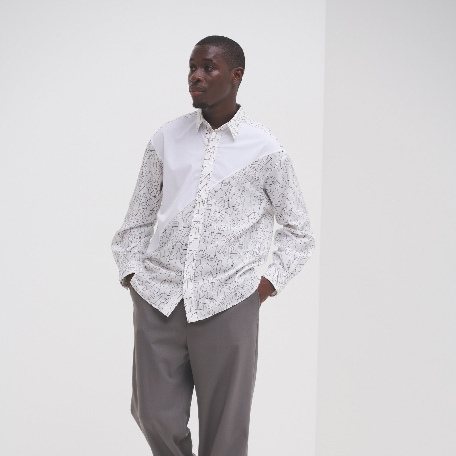 ヘラルボニー【夏の魔物】シャツ デザインシャツ（ショルダー切替）「夏の魔物」 – HERALBONY