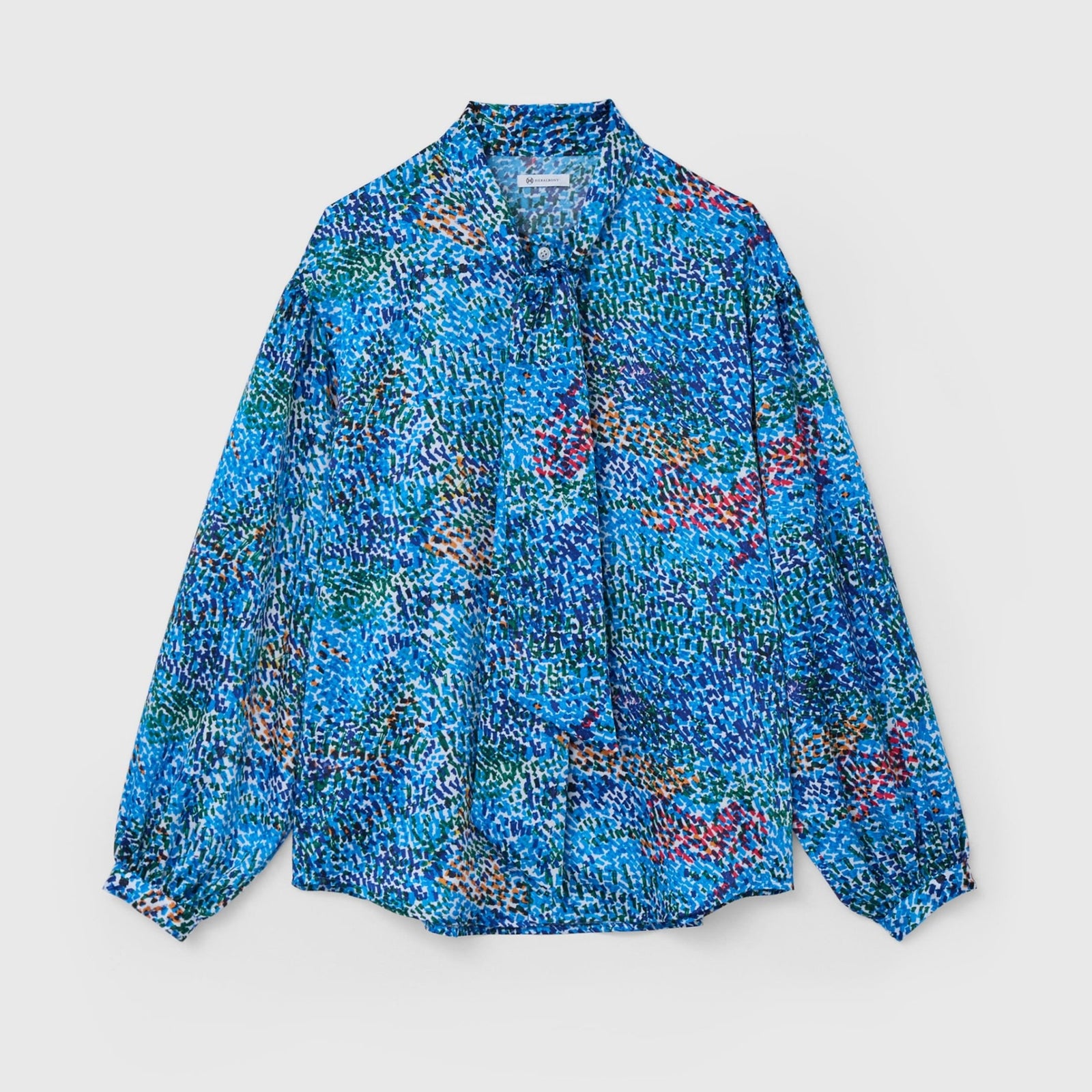 サテンボウタイブラウス「（無題）（青）」 – HERALBONY