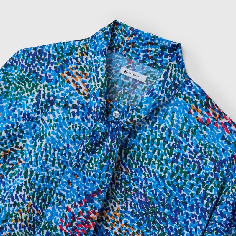 サテンボウタイブラウス「（無題）（青）」 – HERALBONY