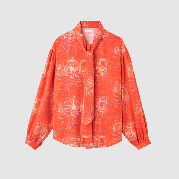 ￥サテンボウタイブラウス「無題」Yu Takada