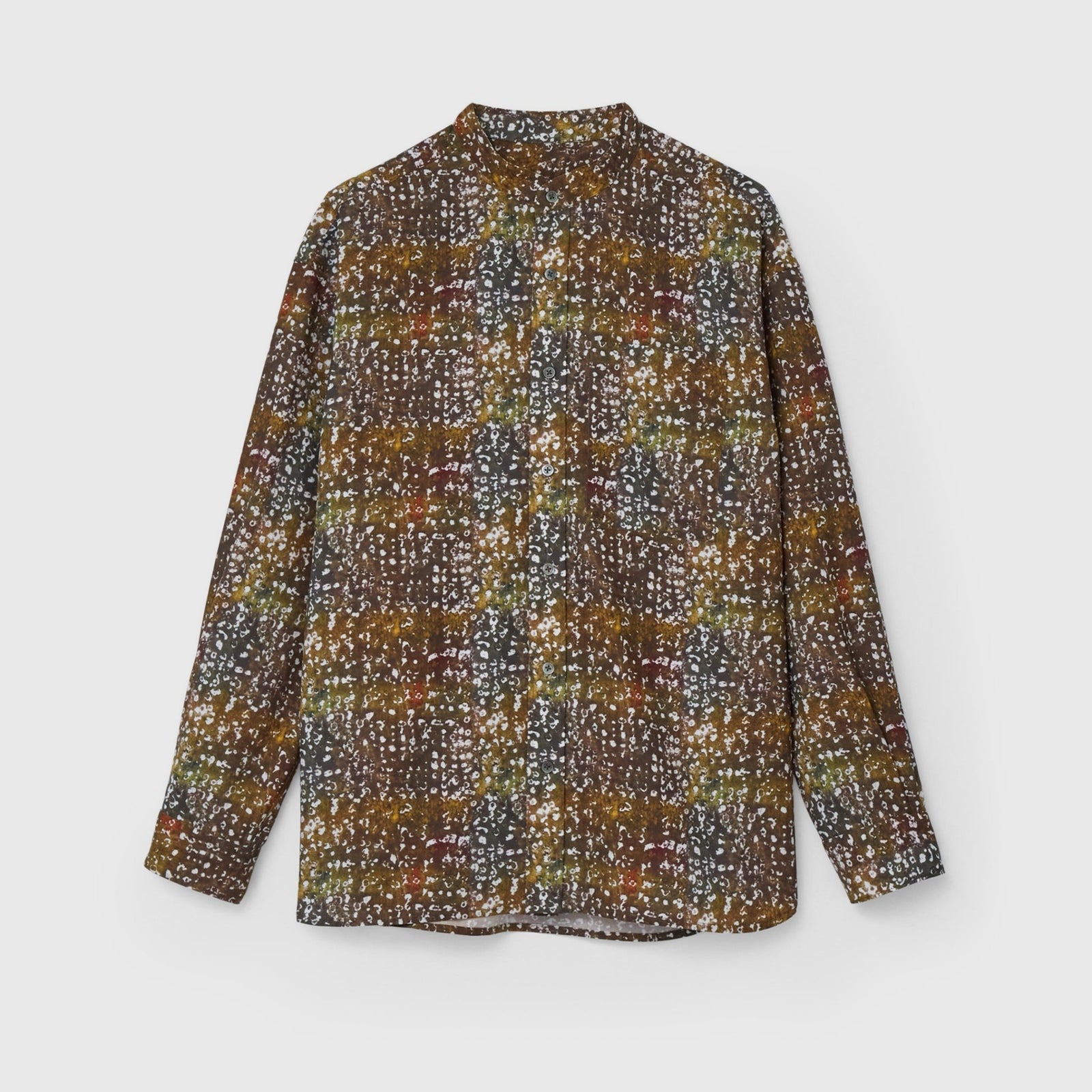 グラッドハンド　長袖シャツ　バンドカラー　ウォバッシュ柄 グラッドハンド 長袖シャツ バンドカラー ウォバッシュ柄