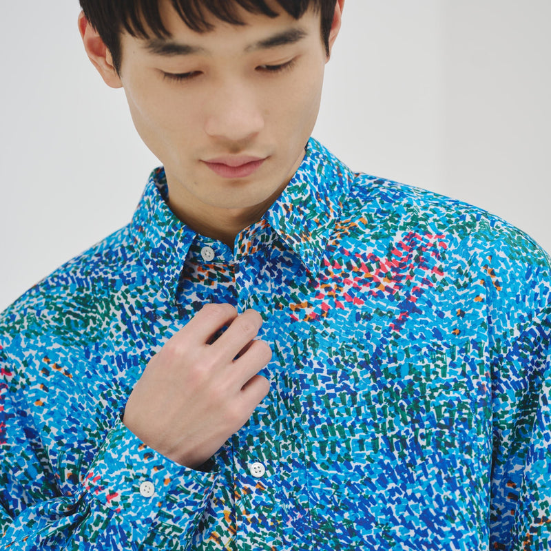 ブロードレギュラーカラーシャツ「（無題）（青）」| HERALBONY