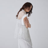 ￥シルクオーガンジー刺繍スキッパーシャツ「夏の魔物」Satoru Kobayashi