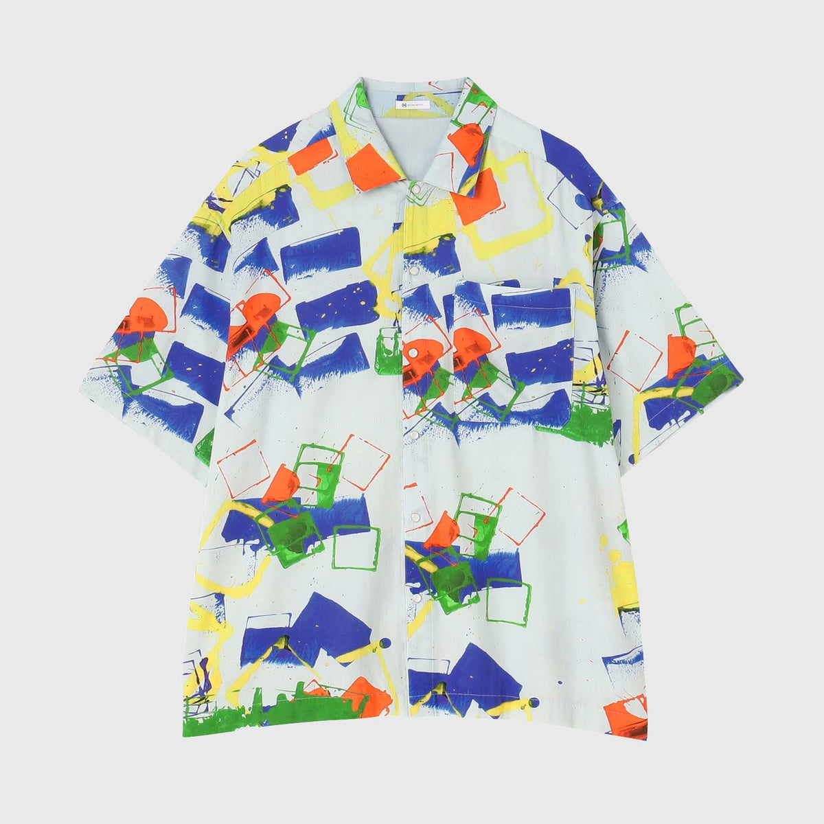 HERALBONYヘラルボニー今季 ノーカラーシャツ ホワイト 総柄 シャツ・ブラウス – HERALBONY