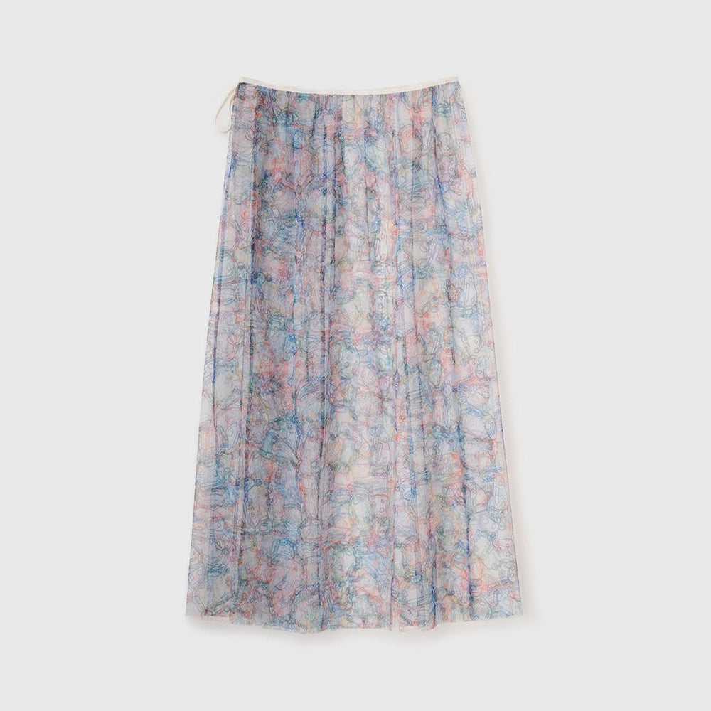 現行品・未使用級✨ヘラルボニー チュールロングスカート 「かお」マルチカラー チュールスカート「かお」 – HERALBONY