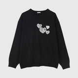 ￥ハートエンブロイダリーニット「タイトル不明」ブラックShoyo Ogawa