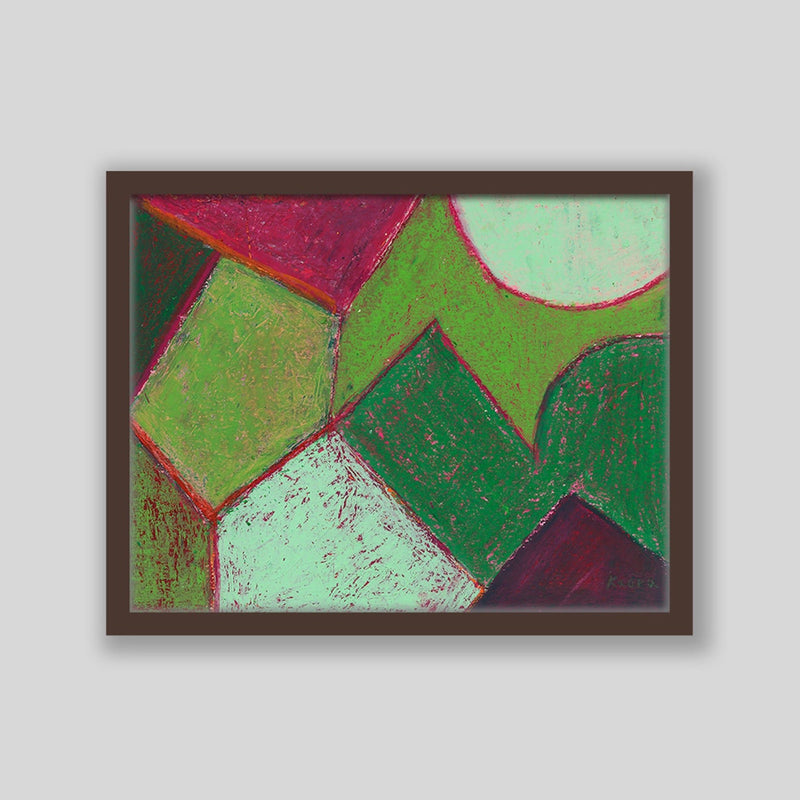 ￥「山の風景（緑）」原画作品Kaoru Iga