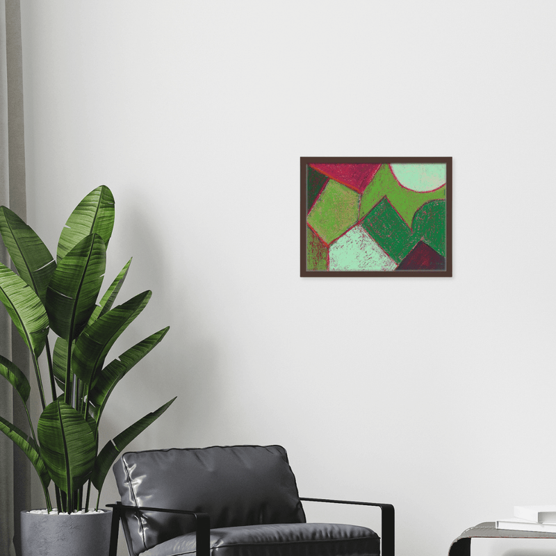￥「山の風景（緑）」原画作品Kaoru Iga