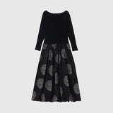 ￥Knit & Balloon Skirt One-Piece「marina-moji003」marina