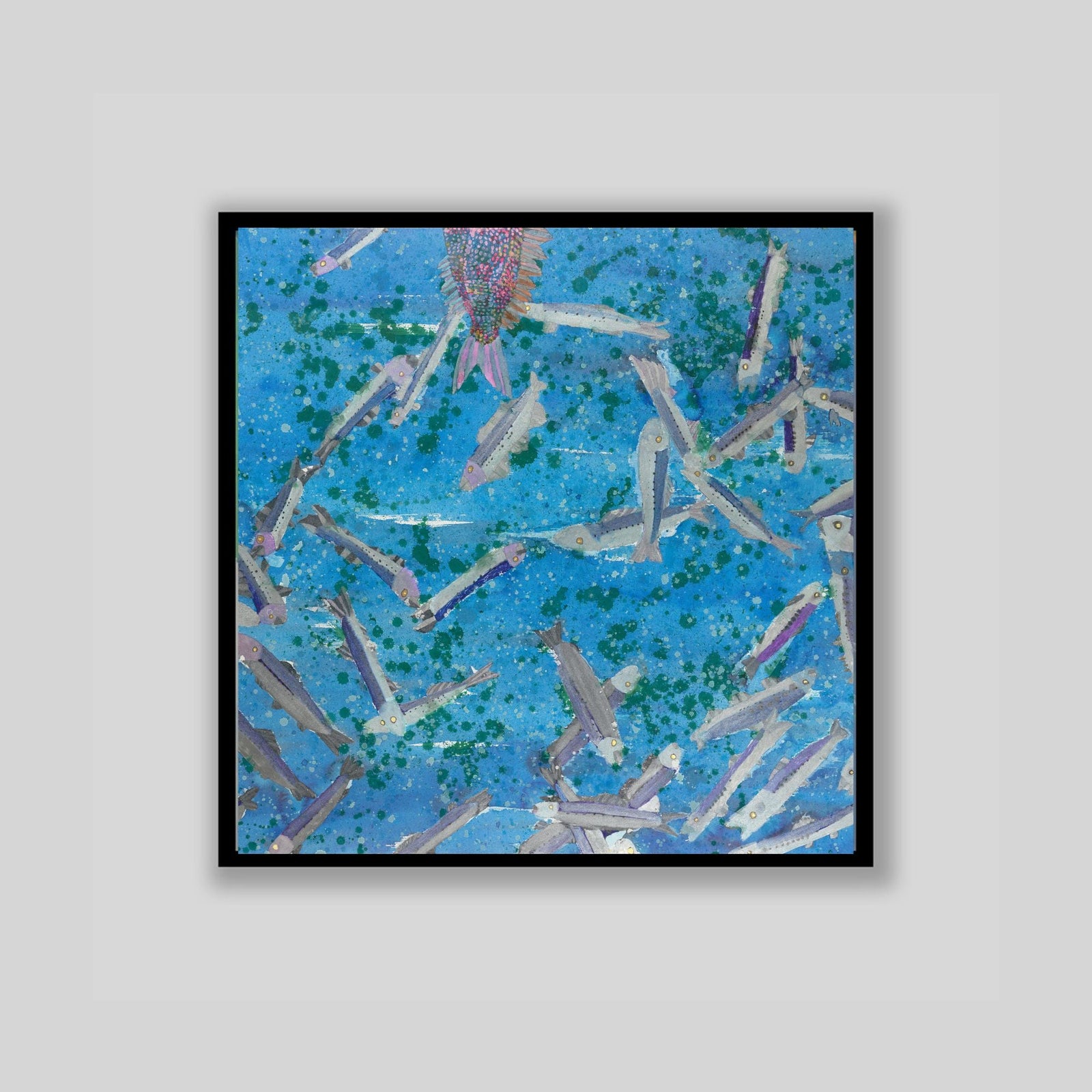 逃げる鯛、追うイワシ」原画作品 – HERALBONY