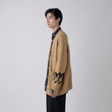 【HEART】 Bicolor Knit Cardigan　Beige