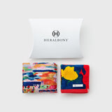 ￥ギフトセット サブバッグ（M）『ブダペストで朝食を』＆タオルハンカチ『恐竜時代』HERALBONY