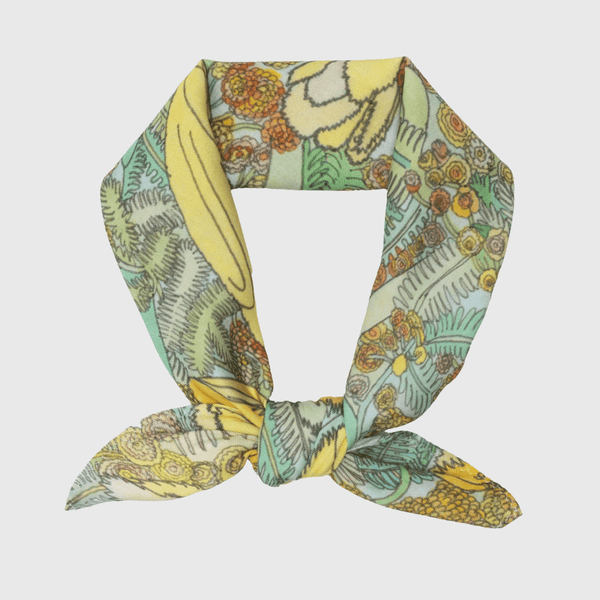 ￥シルク混バンダナ「ミモザ - mimoza - 」Kanta Wajima