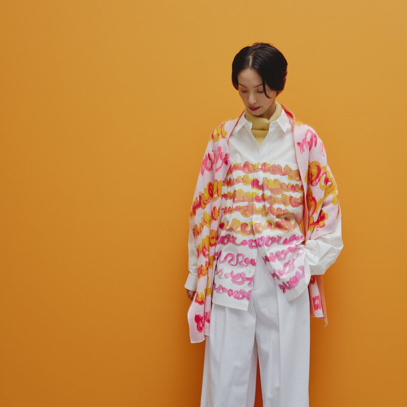 ￥ジャガードマフラー「red gradation brush1 - mm2025」marina