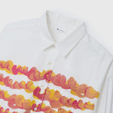 ￥レギュラーカラーシャツ「red gradation brush1 - mm2025」marina