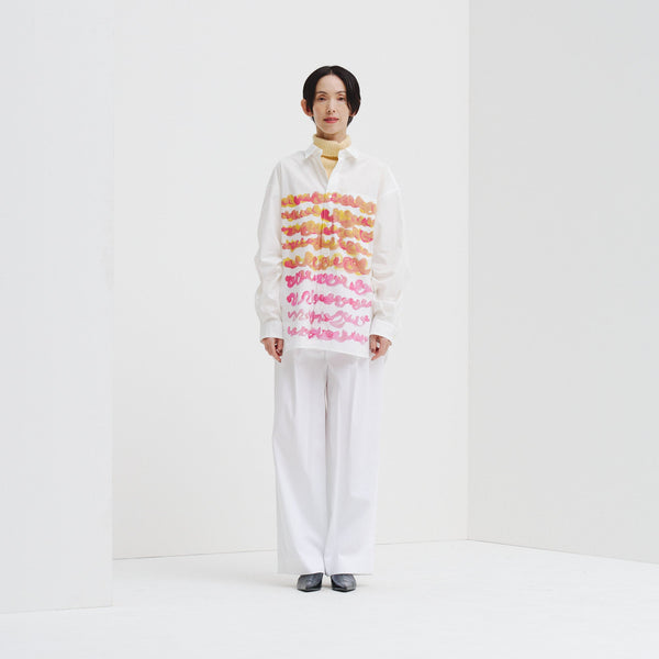 ￥レギュラーカラーシャツ「red gradation brush1 - mm2025」marina