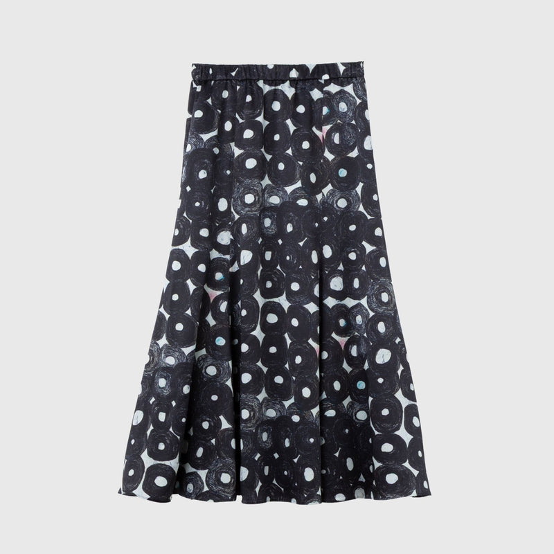 ￥サテンスカート「（無題）（丸）」【Sサイズのみ予約商品｜11月下旬お届け】Sanae Sasaki