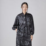 ￥Satin Bow Tie Blouse「楽譜 spiritoso」Koji Nishioka