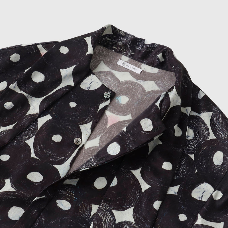 HERALBONY 長袖ブラウス 佐々木早苗 丸柄 Satin Bow Tie Blouse「（無題）（丸）」 – HERALBONY