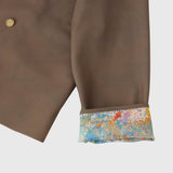 ￥Wサイドプリントジャケット「旅行楽しみ」ベージュSachiko Miyazawa